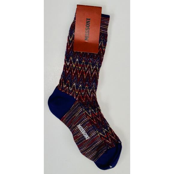 Missoni Purple Multicolor Zig-zag Socks~M - Picture 1 of 2